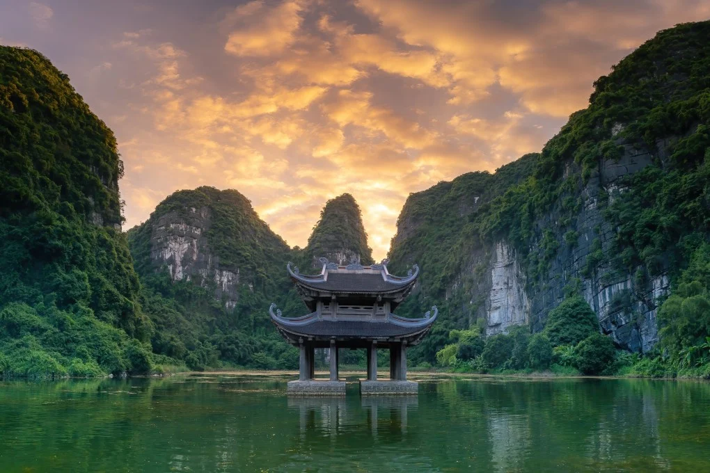 Vietnam landscape at sunset